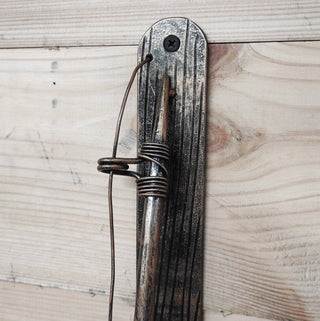 Hand Forged Fishing Rod Door Handle: Unique Iron Barn Door Pull