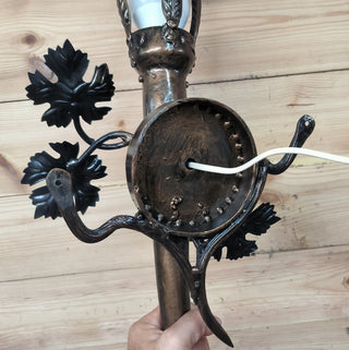 Handmade Metal Torch Wall Sconce: Decorative Accent Light
