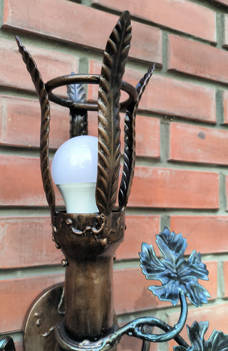 Handmade Metal Torch Wall Sconce: Decorative Accent Light