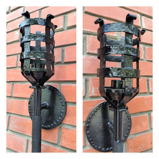 Handmade Metal Torch Wall Sconce: Accent Lighting