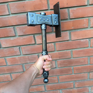 Forged Iron Hammer Door Handle: Viking Barn Door Pull