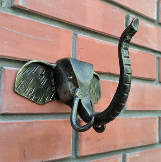 Elephant door handle, door handle, metal handle, hand forged handle, barn door handle, door decor, wrought hardware, metal forged handle