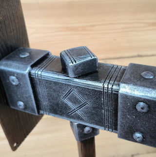 Forged Iron Hammer Door Handle: Viking Barn Door Pull