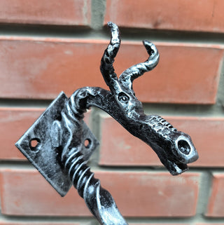 Hand Forged Dragon Door Handle: Wrought Iron Barn Door Decor