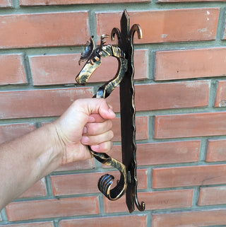 Handmade Metal Moose Door Handle: Rustic Barn Door Pull