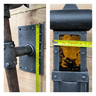 Hand Forged Medieval Torch Wall Sconce - Black Iron Lantern