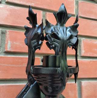Handmade Forged Steel Wall Sconce: Medieval Torch Light