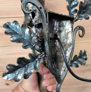 Handmade Gothic Torch Wall Sconce: Iron Light Fixture