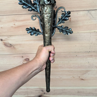 Handmade Gothic Torch Wall Sconce: Iron Light Fixture