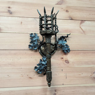Handmade Gothic Wall Sconce: Iron Torch Light Fixture