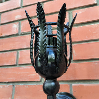 Handmade Forged Wall Sconce: Black Iron Accent Light