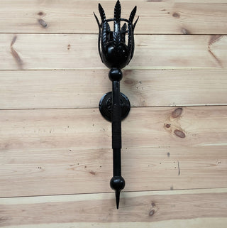 Handmade Forged Wall Sconce: Black Iron Accent Light