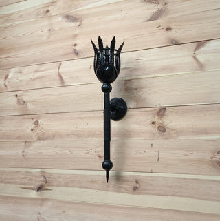 Handmade Forged Wall Sconce: Black Iron Accent Light