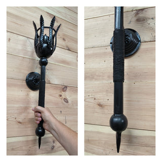 Handmade Forged Wall Sconce: Black Iron Accent Light