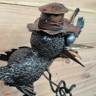 Handmade Raven Wall Lamp: Whimsical Bird Light