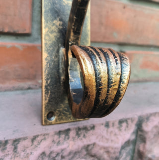 Door handle, horse door handle, metal handle, hand forged handle, barn door handle, door decor, wrought hardware, metal forged handle