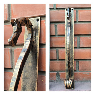Hand Forged Horse Door Handle: Wrought Iron Barn Decor