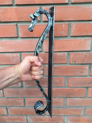Hand Forged Horse Door Handle: Wrought Iron Barn Decor