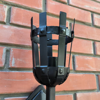 Handmade Forged Steel Wall Sconce: Medieval Torch Light