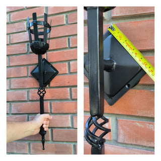 Handmade Forged Steel Wall Sconce: Medieval Torch Light
