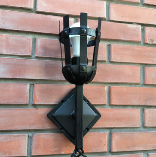 Handmade Forged Steel Wall Sconce: Medieval Torch Light