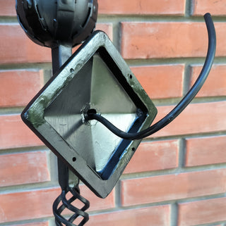 Handmade Forged Steel Wall Sconce: Medieval Torch Light