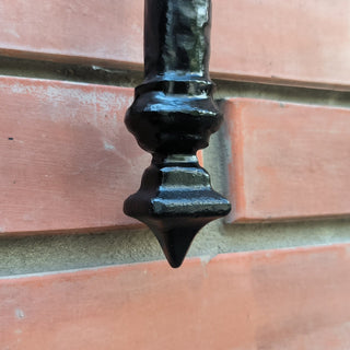Hand Forged Medieval Torch Wall Sconce: Black Steel Light Fixture