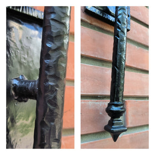 Hand Forged Medieval Torch Wall Sconce: Black Steel Light Fixture