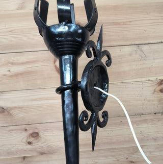 Handmade Forged Steel Wall Sconce: Medieval Torch Light