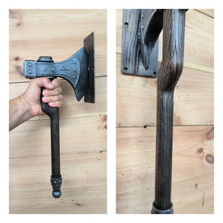 Forged Iron Axe Door Handle: Viking Barn Door Pull