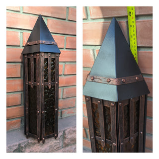 Wrought Iron Wall Sconce: Handmade Metal Lantern Night Light