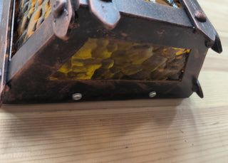 Wrought Iron Wall Sconce: Handmade Metal Lantern Night Light