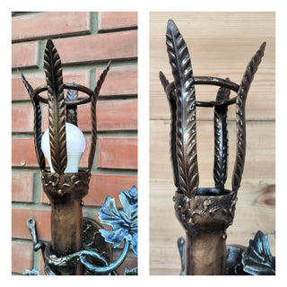 Handmade Metal Torch Wall Sconce: Decorative Accent Light