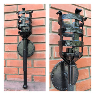 Handmade Metal Torch Wall Sconce: Accent Lighting