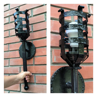 Handmade Metal Torch Wall Sconce: Accent Lighting