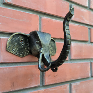 Elephant door handle, door handle, metal handle, hand forged handle, barn door handle, door decor, wrought hardware, metal forged handle