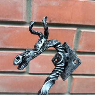 Hand Forged Dragon Door Handle: Wrought Iron Barn Door Decor