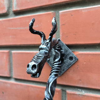 Hand Forged Dragon Door Handle: Wrought Iron Barn Door Decor