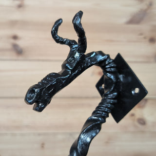 Hand Forged Dragon Door Handle: Wrought Iron Barn Door Decor
