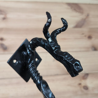 Hand Forged Dragon Door Handle: Wrought Iron Barn Door Decor