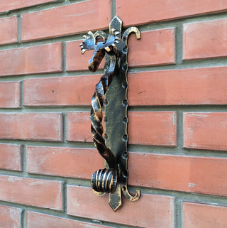 Handmade Metal Moose Door Handle: Rustic Barn Door Pull