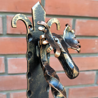 Handmade Metal Moose Door Handle: Rustic Barn Door Pull