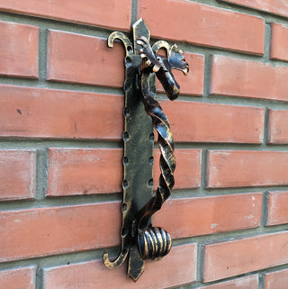 Handmade Metal Moose Door Handle: Rustic Barn Door Pull