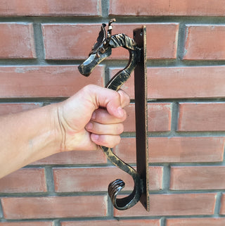 Handmade Metal Moose Door Handle: Rustic Barn Door Pull