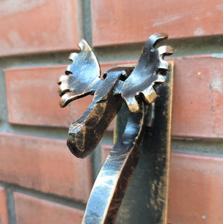 Handmade Metal Moose Door Handle: Rustic Barn Door Pull