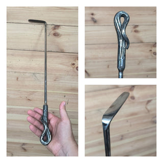 Hand Forged Stainless Steel Fireplace Poker: Camping Cookware