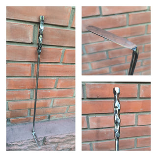 Hand Forged Stainless Steel Fireplace Poker: 25-inch Grilling Tool