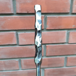 Hand Forged Stainless Steel Fireplace Poker: 25-inch Grilling Tool