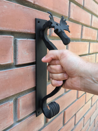 Metal Door Handle: Handmade Moose/Elk Barn Door Pull