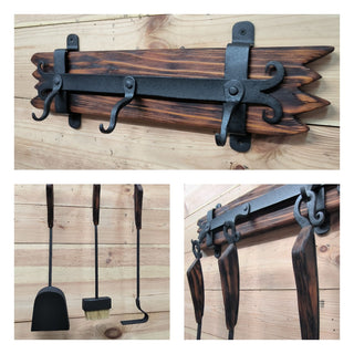 Forged fireplace tools set, 3 Pieces, Fireplace poker, Shovel, Broom, Hand Forged, Fire Tools, Fireplace Gift